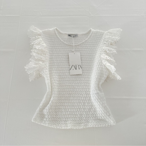 Zara White Crochet Lace Tank Top - Picture 3 of 5